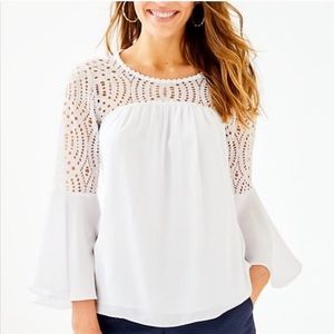 Lilly Pulitzer Resort White Amenna Lace Top Size 4